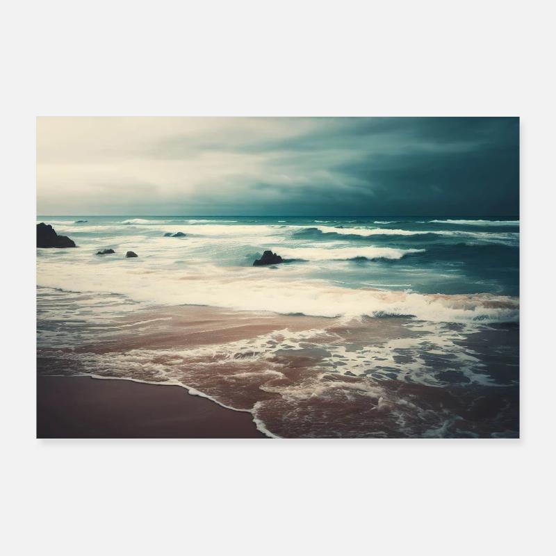 Tanz der Elemente - Poster 90x60 cm - Weiß