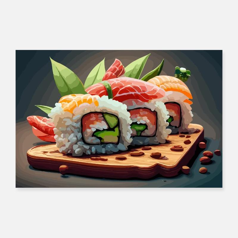 Sushi Leidenschaft: Authentische Japanisches Sushi Poster 90x60 cm