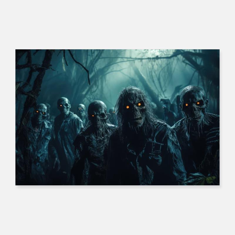 Horde De Zombies, Paysage Poster 90 x 60 cm