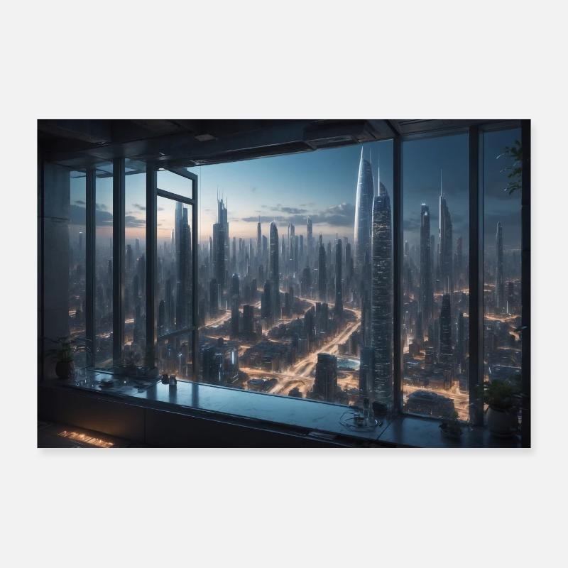 Futuristic 8 Poster 36" x 24" (90x60 cm)
