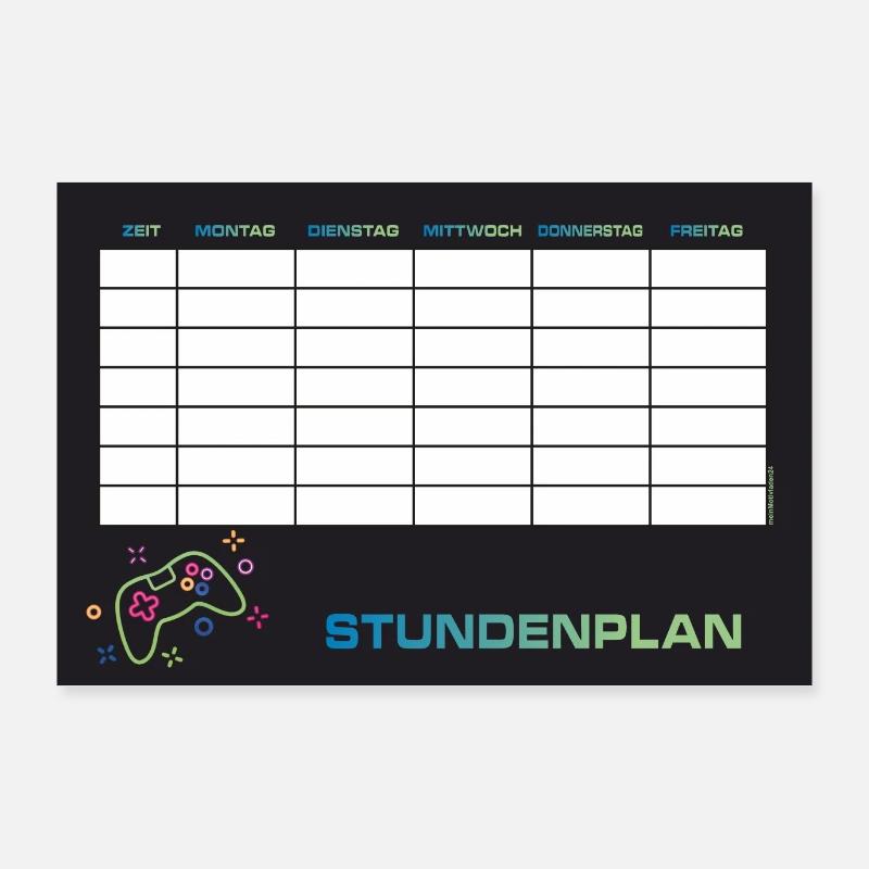 Timetable Game Console | Customisable - Poster 36" x 24" (90x60 cm) - white