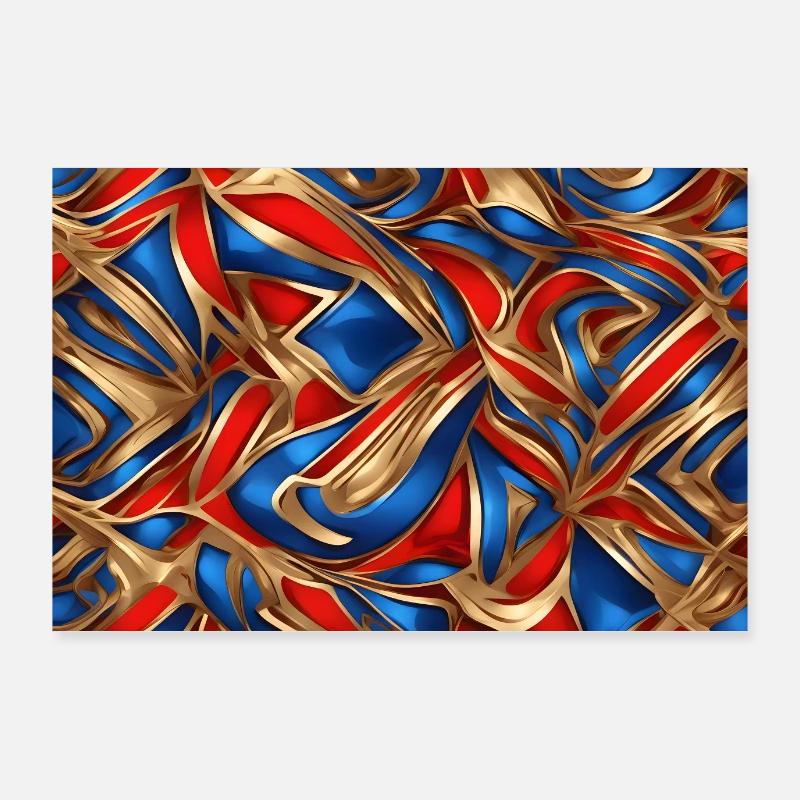 Buntes abstraktes Poster mit kompliziertem Design Poster 90x60 cm
