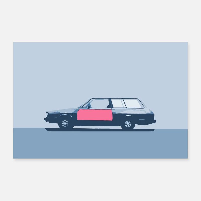 Red Canoe violet Poster 90 x 60 cm