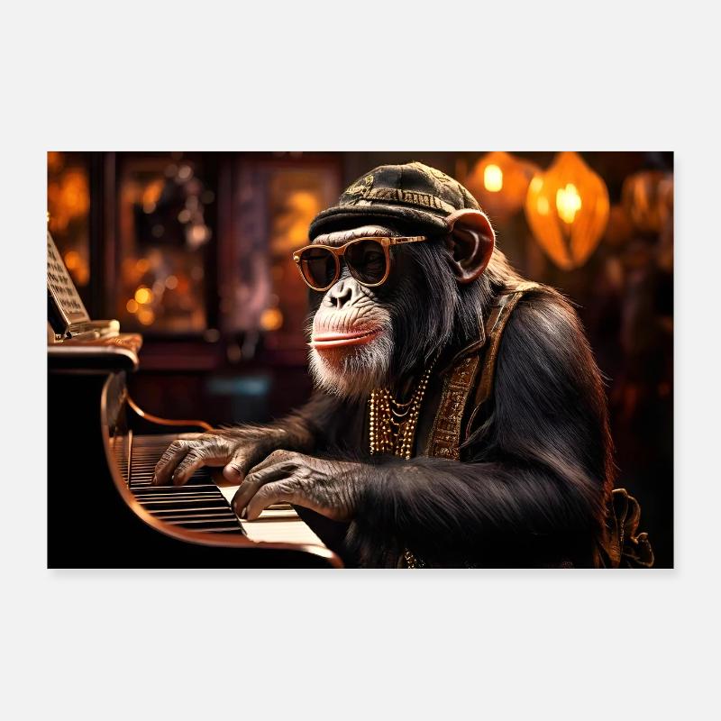 Cool jazz pianist Poster 36" x 24" (90x60 cm)