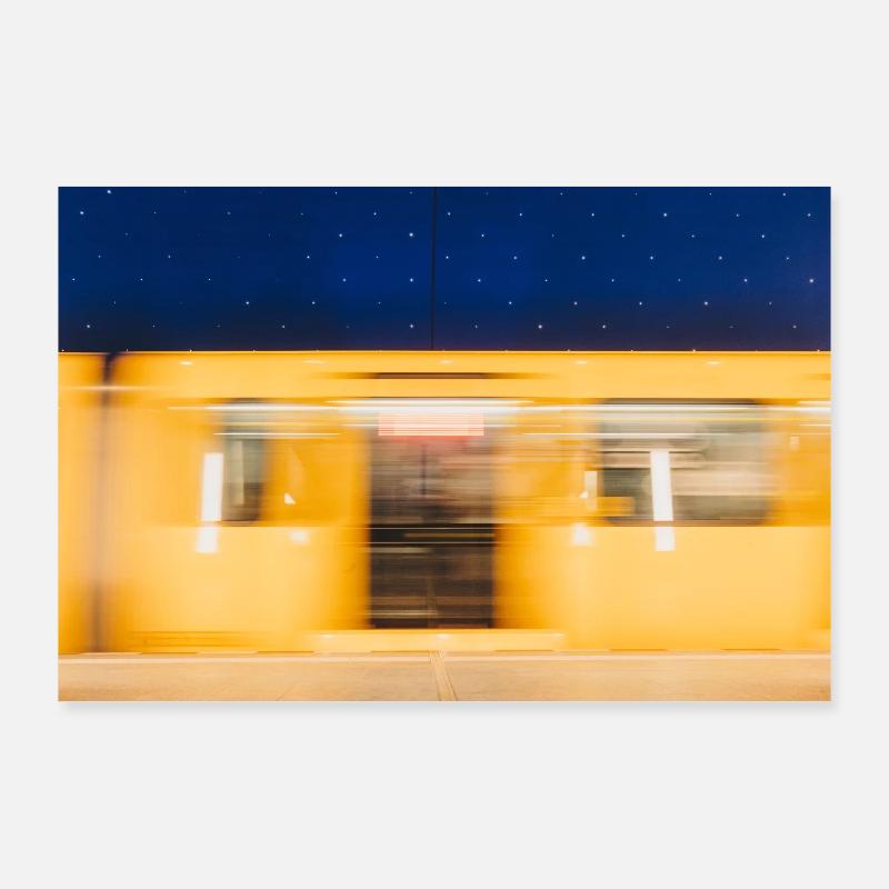 Berlin: Subway Long Exposure Poster 36" x 24" (90x60 cm)
