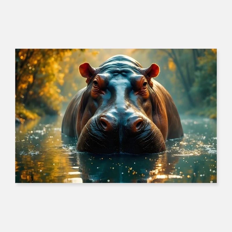 Der Wächter des Flusses - KI Poster 90x60 cm