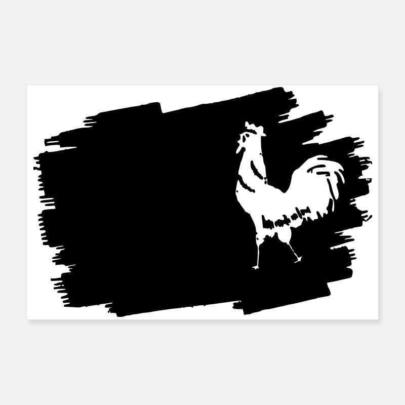 Midnight Glyphs Emblem - Poster 36" x 24" (90x60 cm) - white