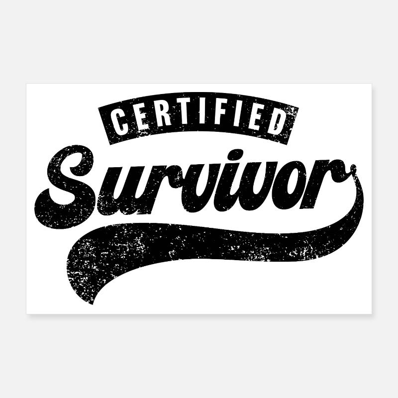 Survivant certifié Poster 90 x 60 cm