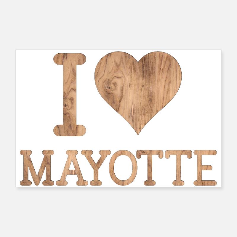 T SHIRT MAYOTTE - Poster 90 x 60 cm - blanc