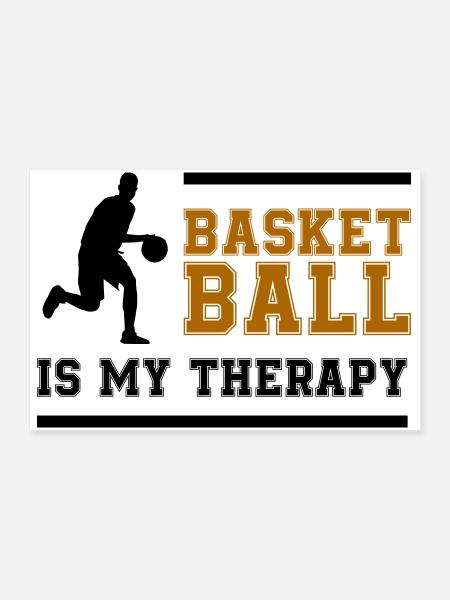 Lettrage rétro du basket-ball - Poster 90 x 60 cm - blanc - Devant