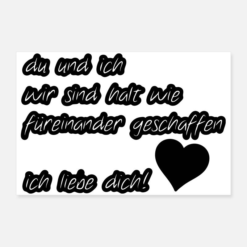 Liebeserklärung Liebe, Sprüche, Geschenk - Poster 90x60 cm - Weiß