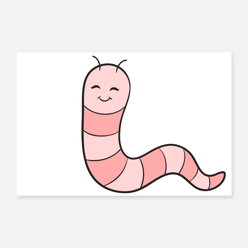 Worm Earthworm Poster 36" x 24" (90x60 cm)