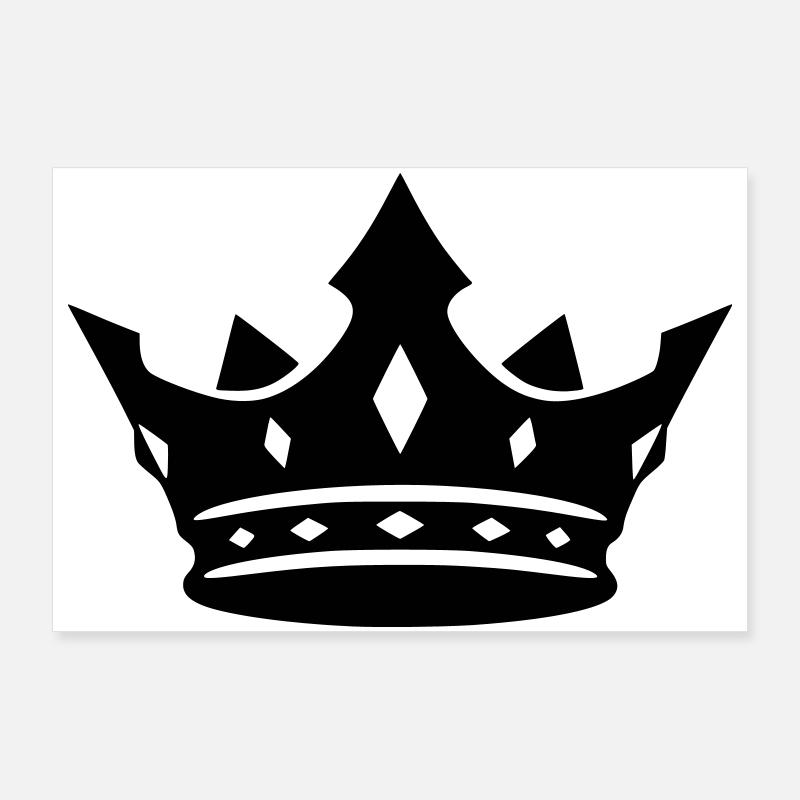 Crown Silhouette Black Cool Vector Poster 36" x 24" (90x60 cm)