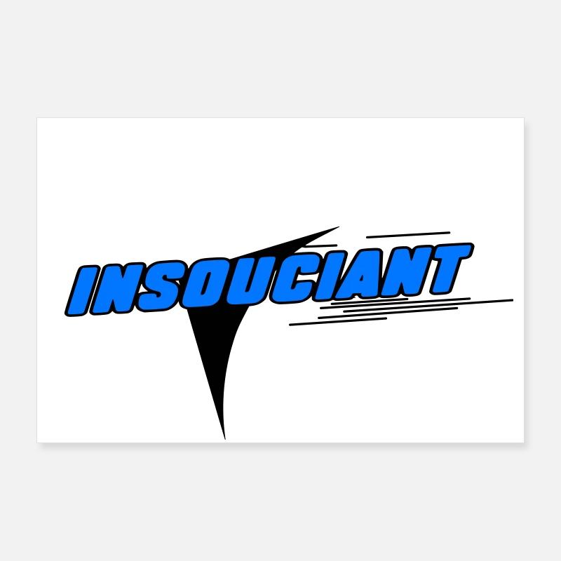 Insouciant Bleu Dynamique Poster 90 x 60 cm