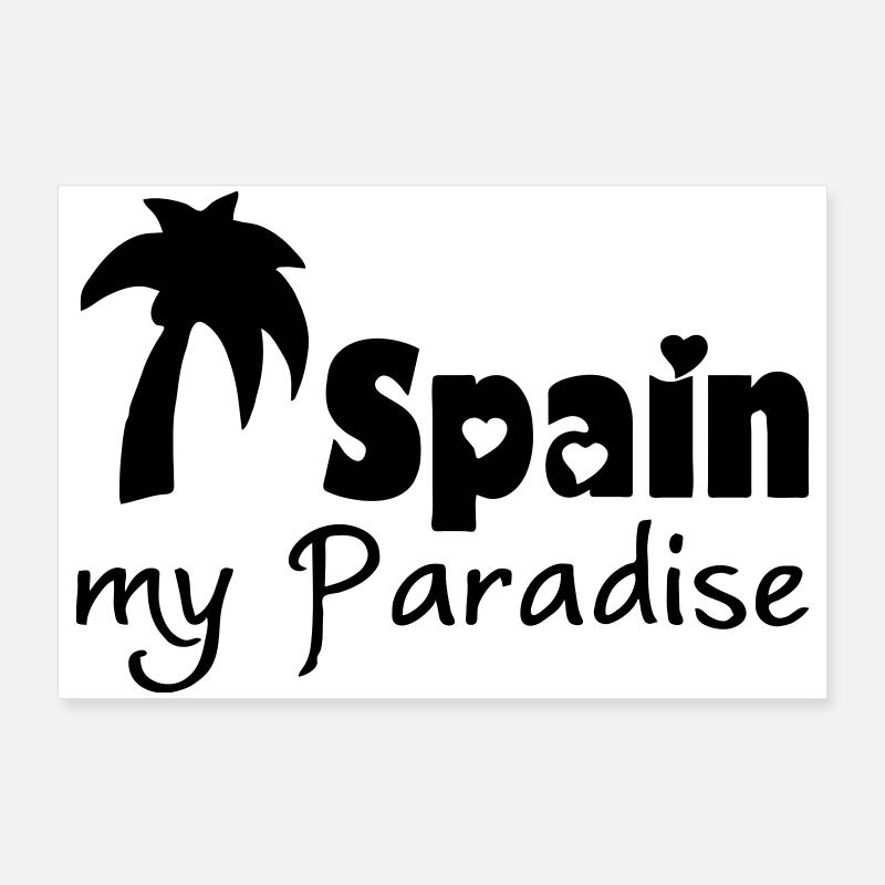 Spain Paradise Spanien Urlaub Reise Geschenk - Poster 90x60 cm - Weiß