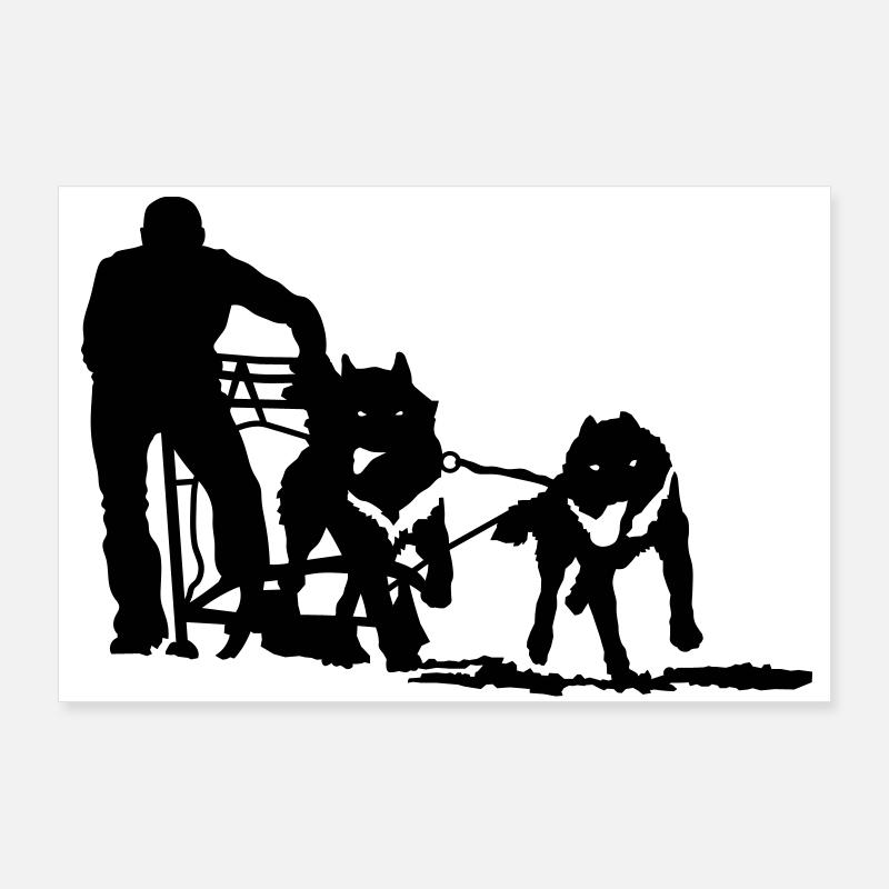 hundeschlitten Poster 90 x 60 cm