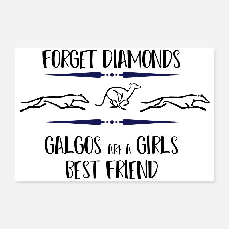 Galgos running Poster 36" x 24" (90x60 cm)