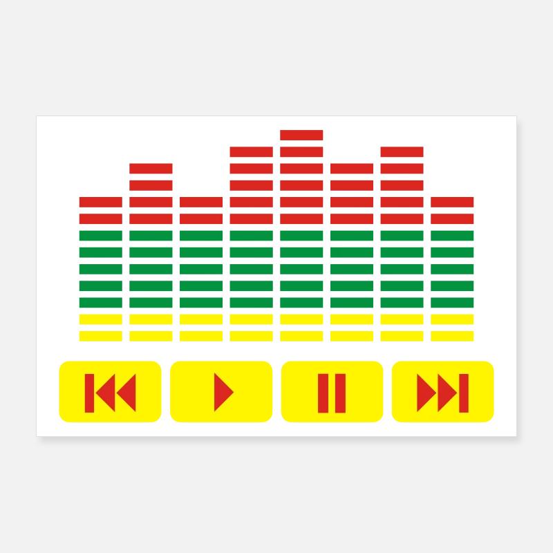 Equalizer DJ music player - Poster 90x60 cm - Weiß