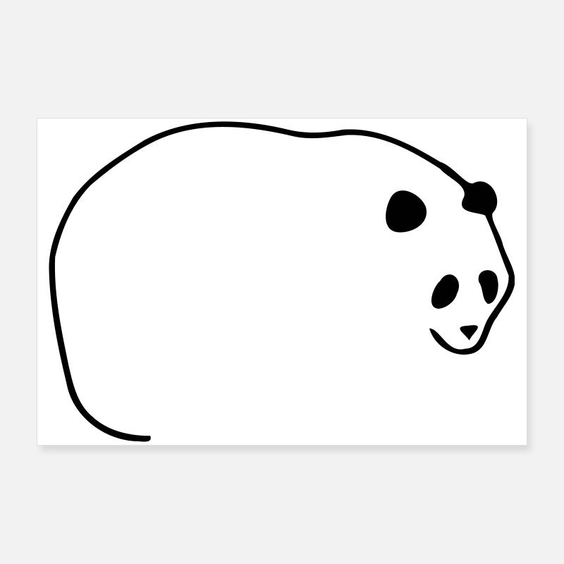 Lines Panda Poster 36" x 24" (90x60 cm)