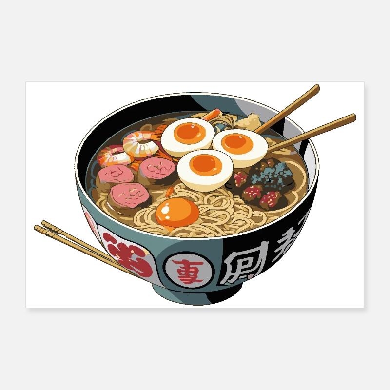 Ramen Bowl Kunstdruck Poster 90x60 cm