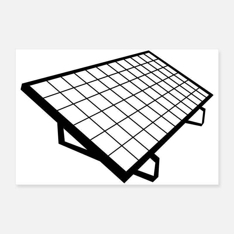 panneau solaire Système solaire - Poster 90 x 60 cm - blanc