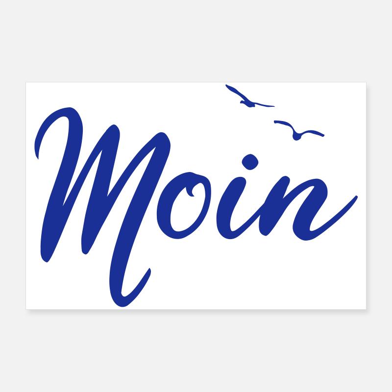 Moin & Möwen (D.I.Y.) - Poster 90x60 cm - Weiß