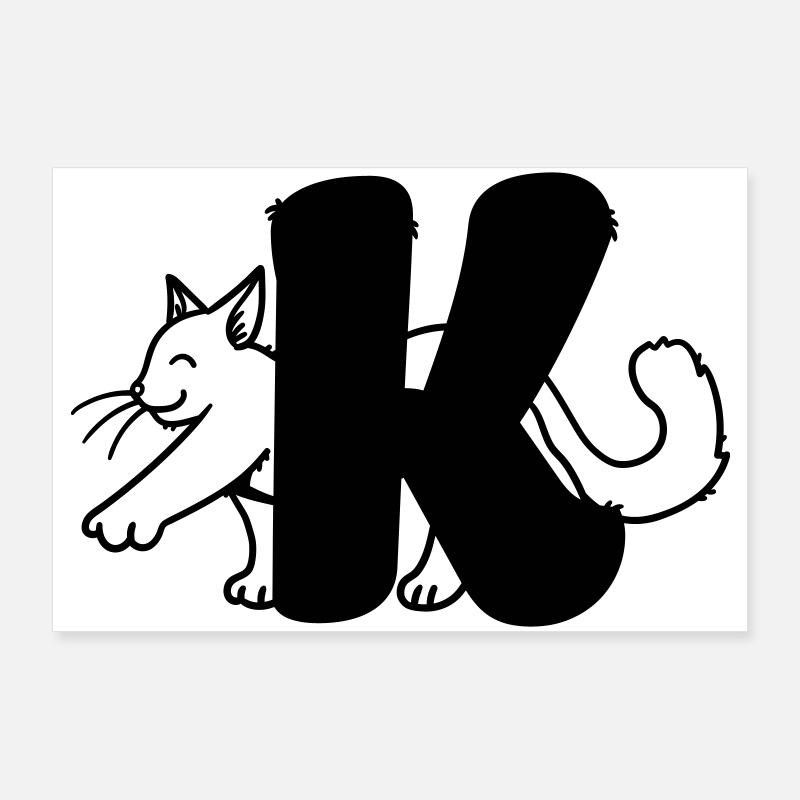 Cat Letter K Poster 36" x 24" (90x60 cm)