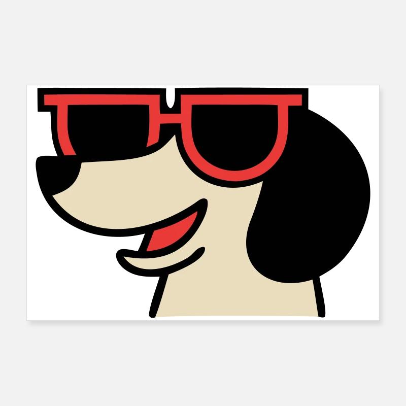 Cooler Dackel Brille Chef Poster 36" x 24" (90x60 cm)