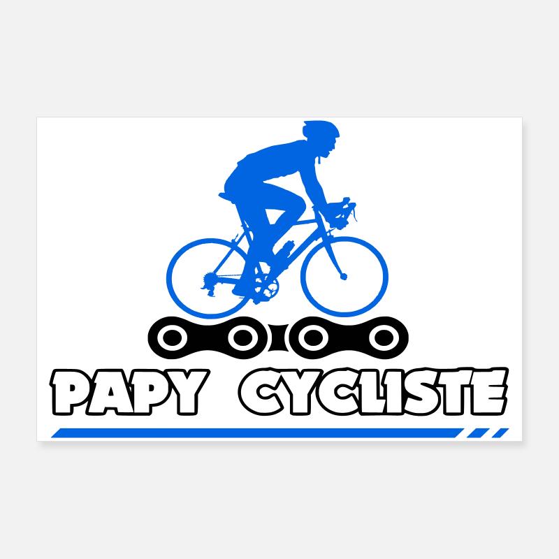 Papy cycliste Poster 90 x 60 cm