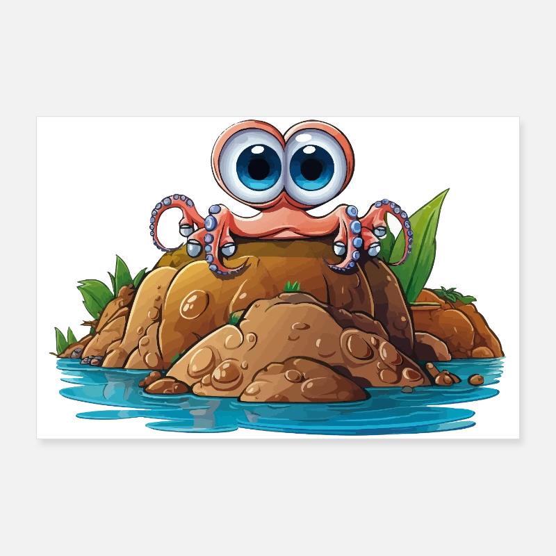 Kieselkrabbe mit Kulleraugen Poster 90x60 cm