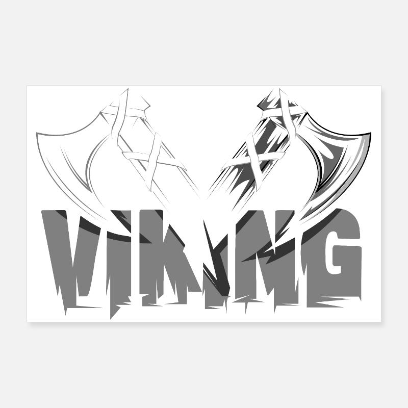 Viking Axe AX Symbole Vikings Vikings Vikings Poster 90 x 60 cm