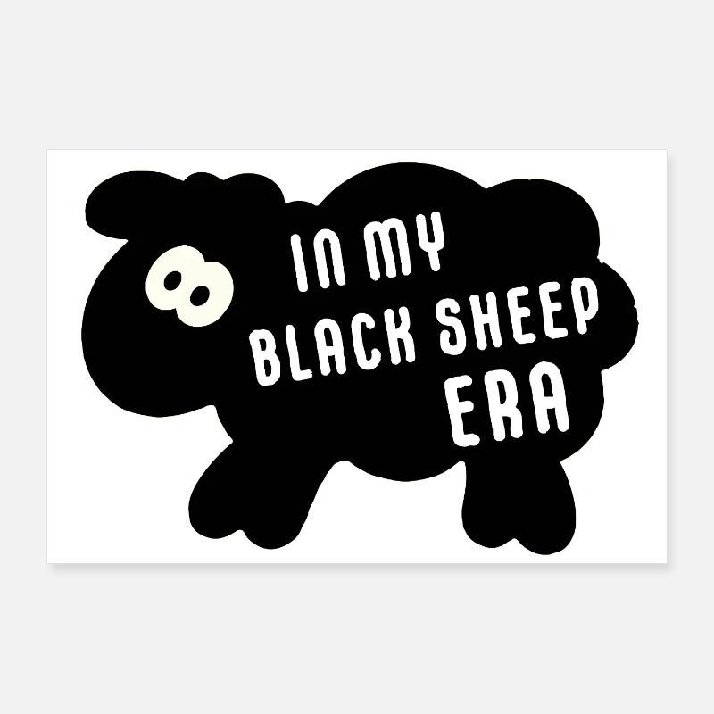 À mon époque de Black Sheep – Diction minimaliste Poster 90 x 60 cm