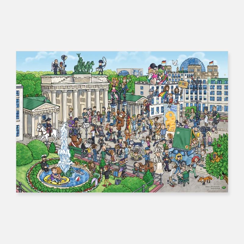 Affiche d’objets cachés Berlin - Poster 90 x 60 cm - blanc