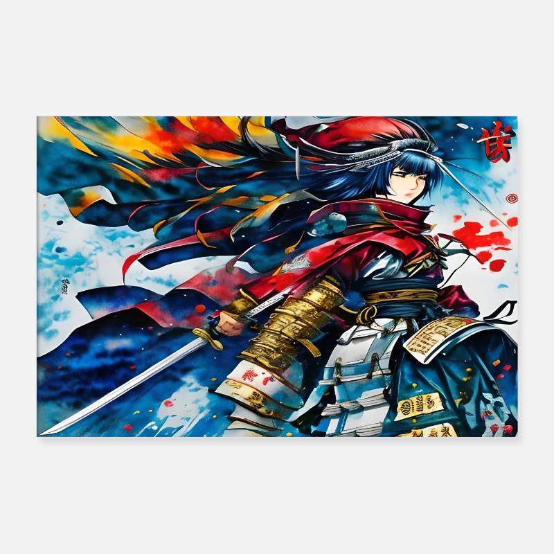 Samurai Kriegerin Manga Poster 90x60 cm