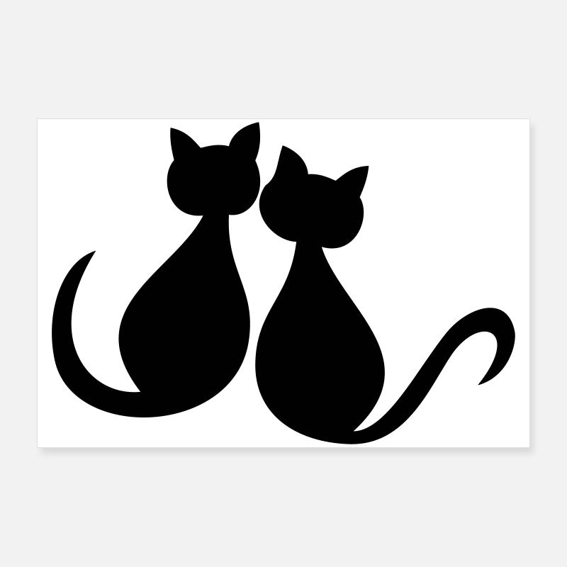 Les chats adorent la Saint-Valentin Poster 90 x 60 cm