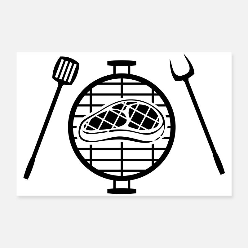 Steak grillé Poster 90 x 60 cm