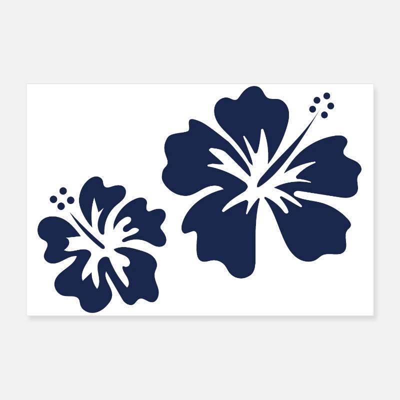Blauer Hibiskus Poster 90x60 cm