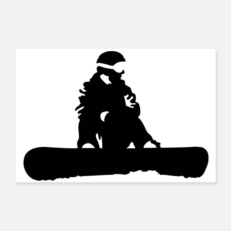 snowboard - Poster 90 x 60 cm - blanc