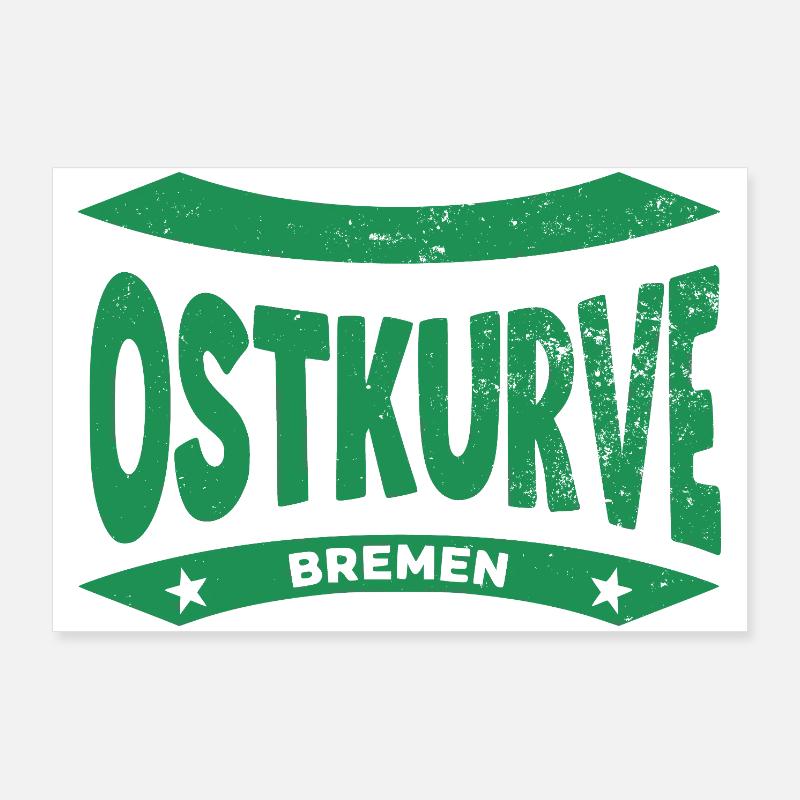 Sweat à capuche Brême Stadium Ostkurve, vert-blanc FOREVER Poster 90 x 60 cm