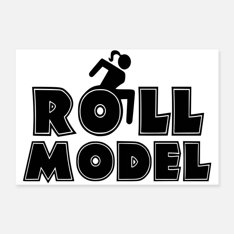 Weibliche Rollstuhlfahrerin ist ein Vorbild * Poster 90x60 cm