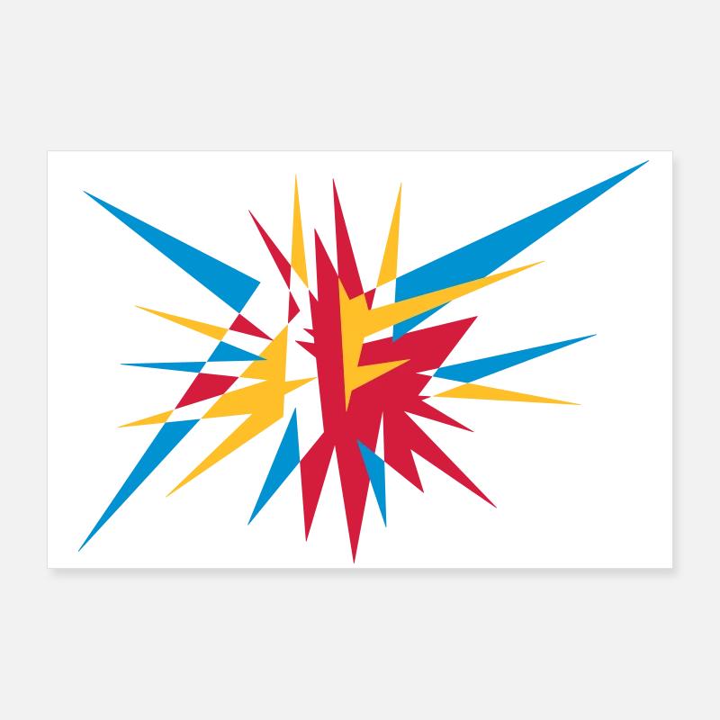 Explosion et les rayons Poster 90 x 60 cm
