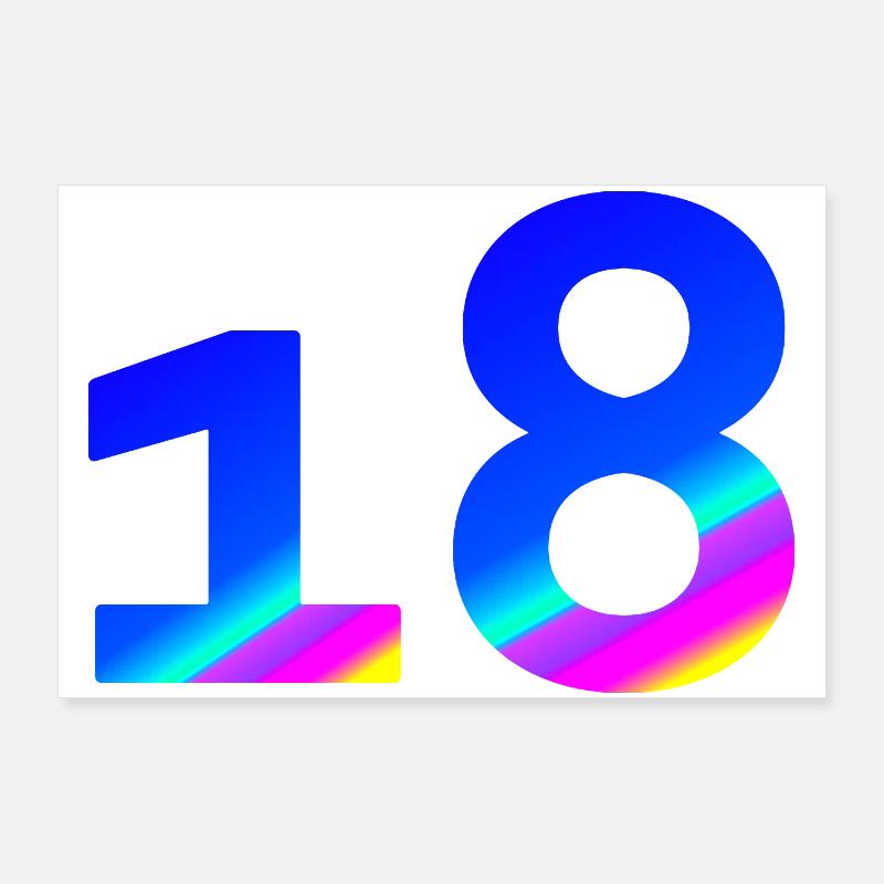 verschenken, 18 blauton mit Farbverlauf Poster 90x60 cm