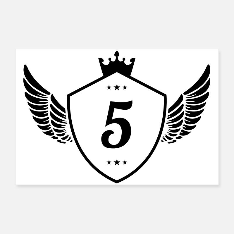 5 Wappen Poster 90x60 cm