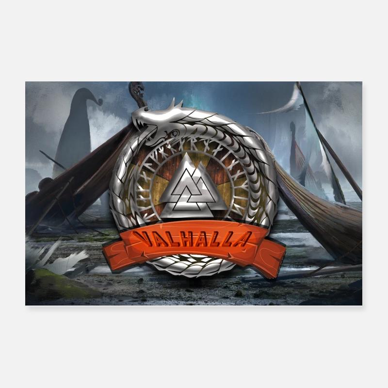 VALHALLA 2 - Poster 90x60 cm - Weiß