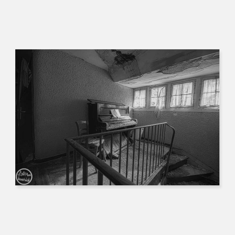 Le piano - Poster 90 x 60 cm - blanc