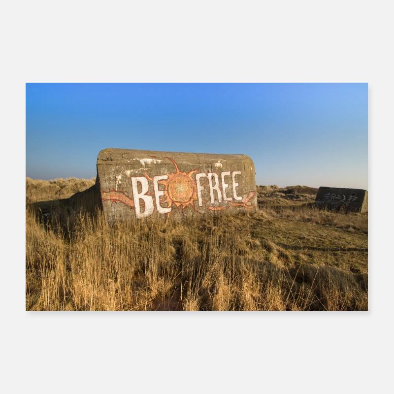 Fanø "BE FREE" Bunker Poster 90x60 cm