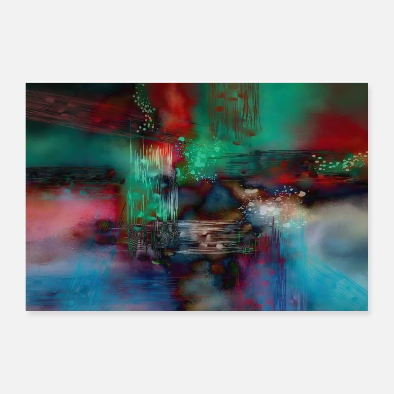 Moderne Kunst - Poster 90x60 cm - Weiß