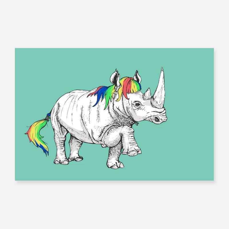 Rhino unicorn poster Poster 36" x 24" (90x60 cm)