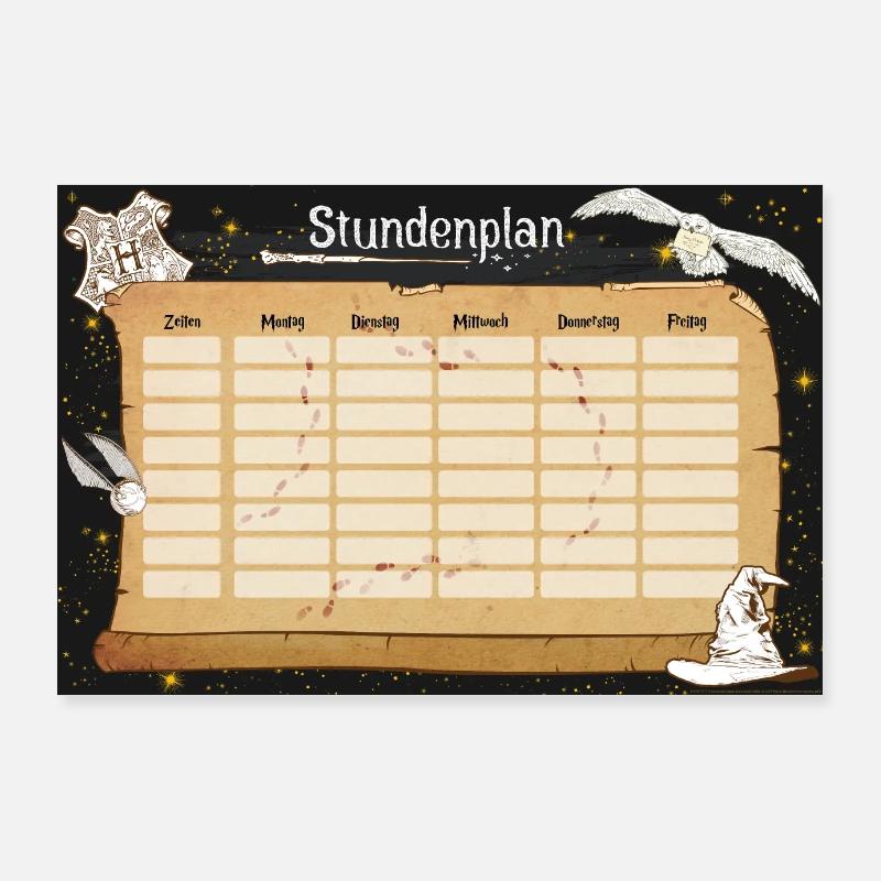 Harry Potter Stundenplan Wandbild Poster 90x60 cm