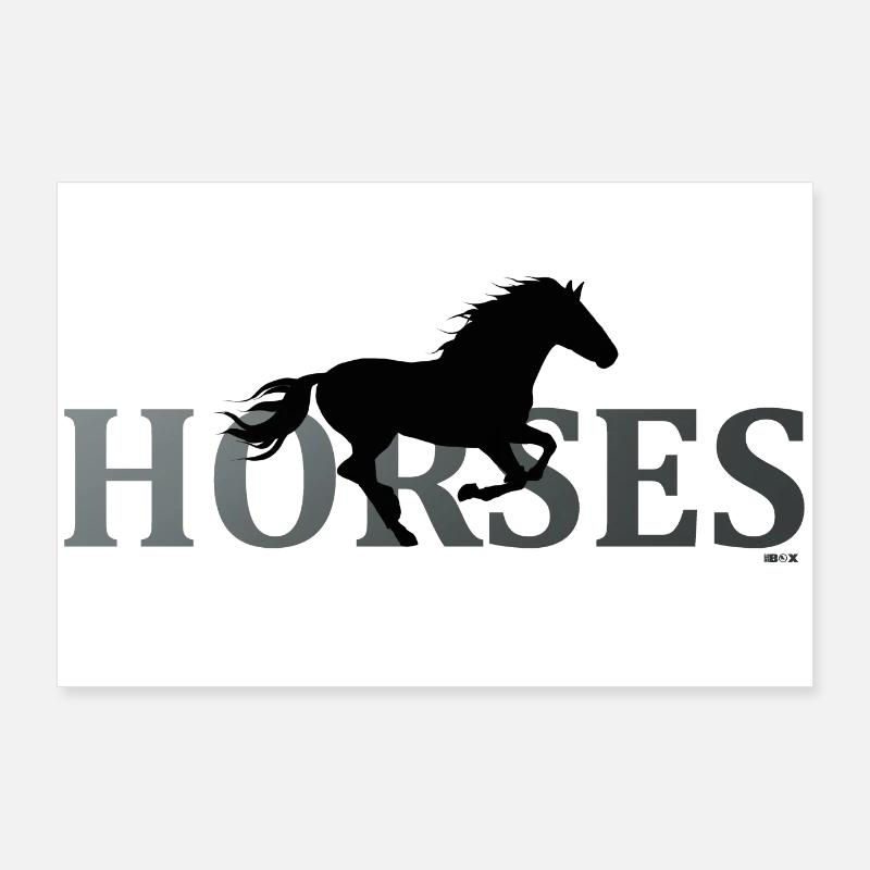Cheval Cheval Équitation Pony Western Stall Poster 90 x 60 cm